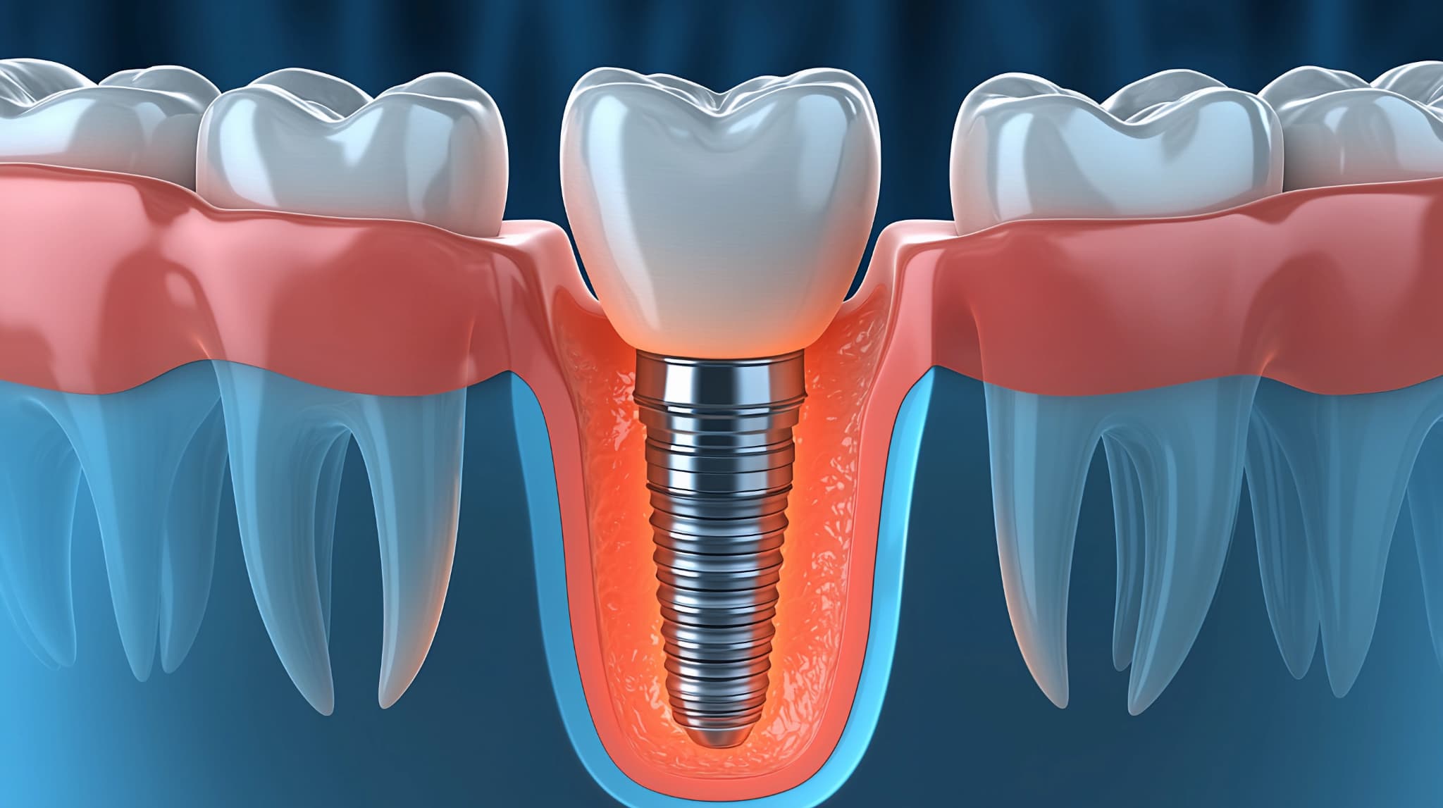 インプラント周囲炎のCGイメージ