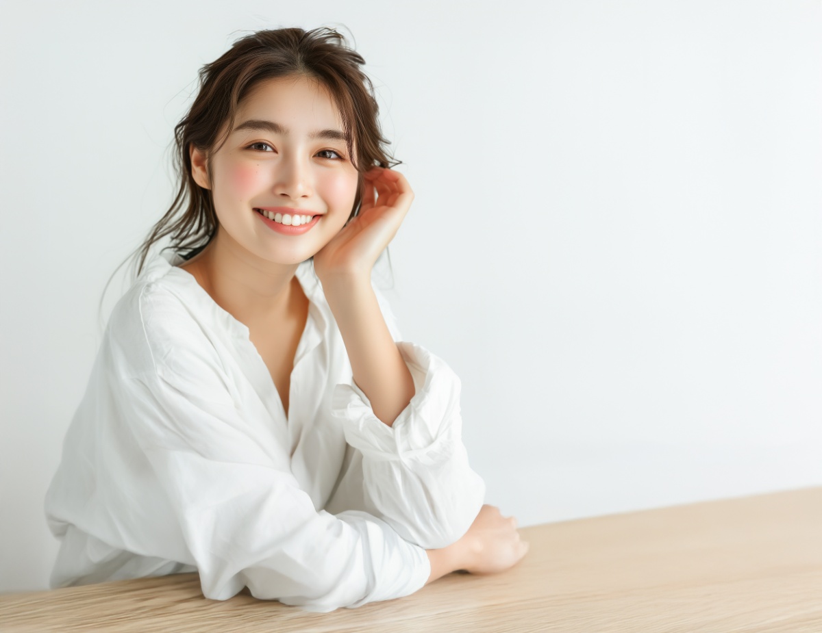 適切なケアで虫歯がない笑顔の女性