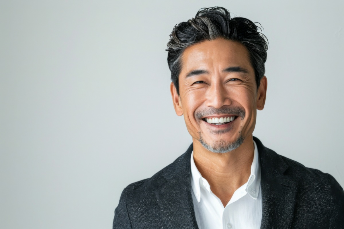 適切なケアで健康な歯茎を保っている笑顔のミドル男性